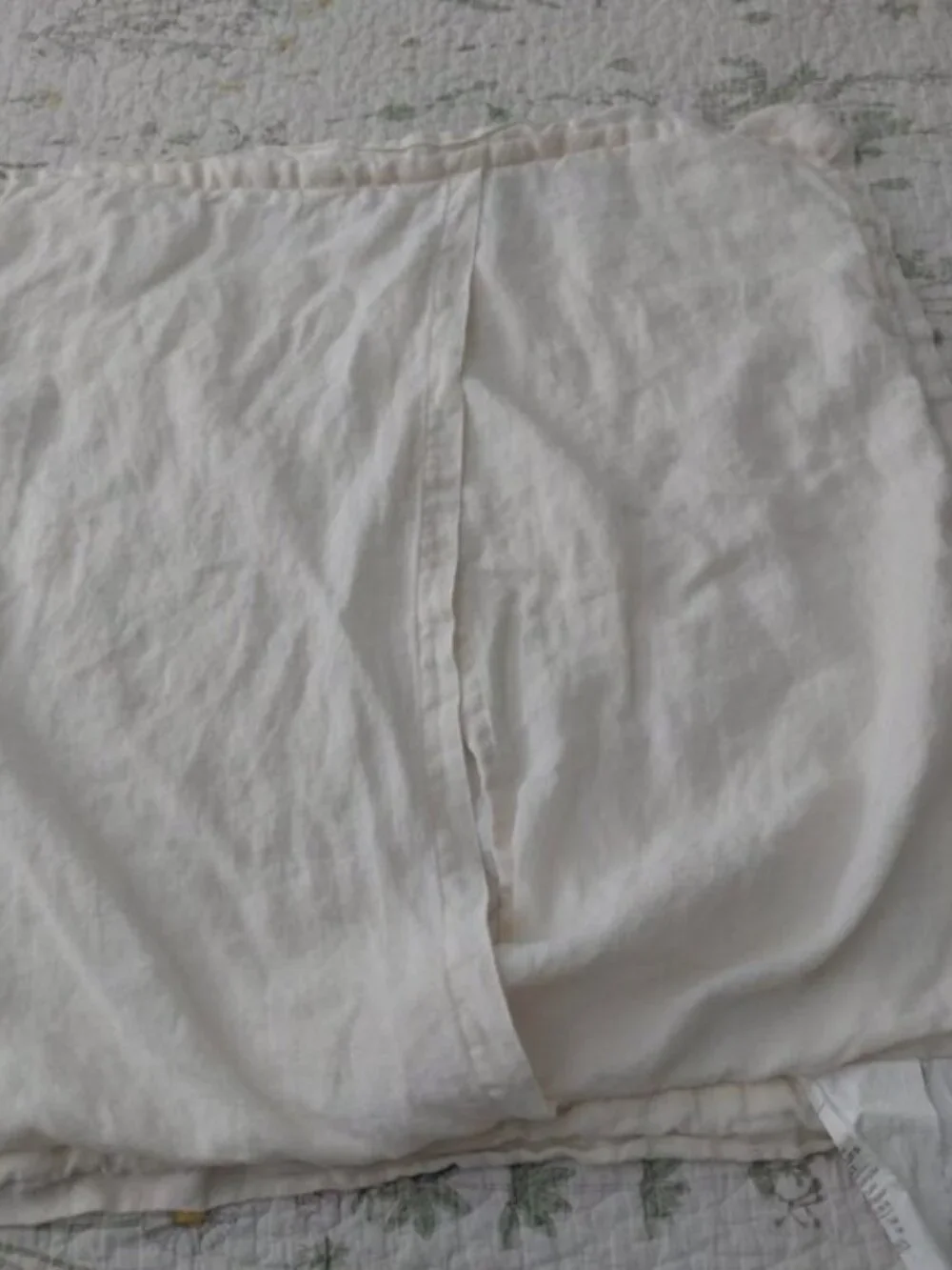 Pottery Barn Queen Cotton Linen Bed Skirt Ivory Euro Sham